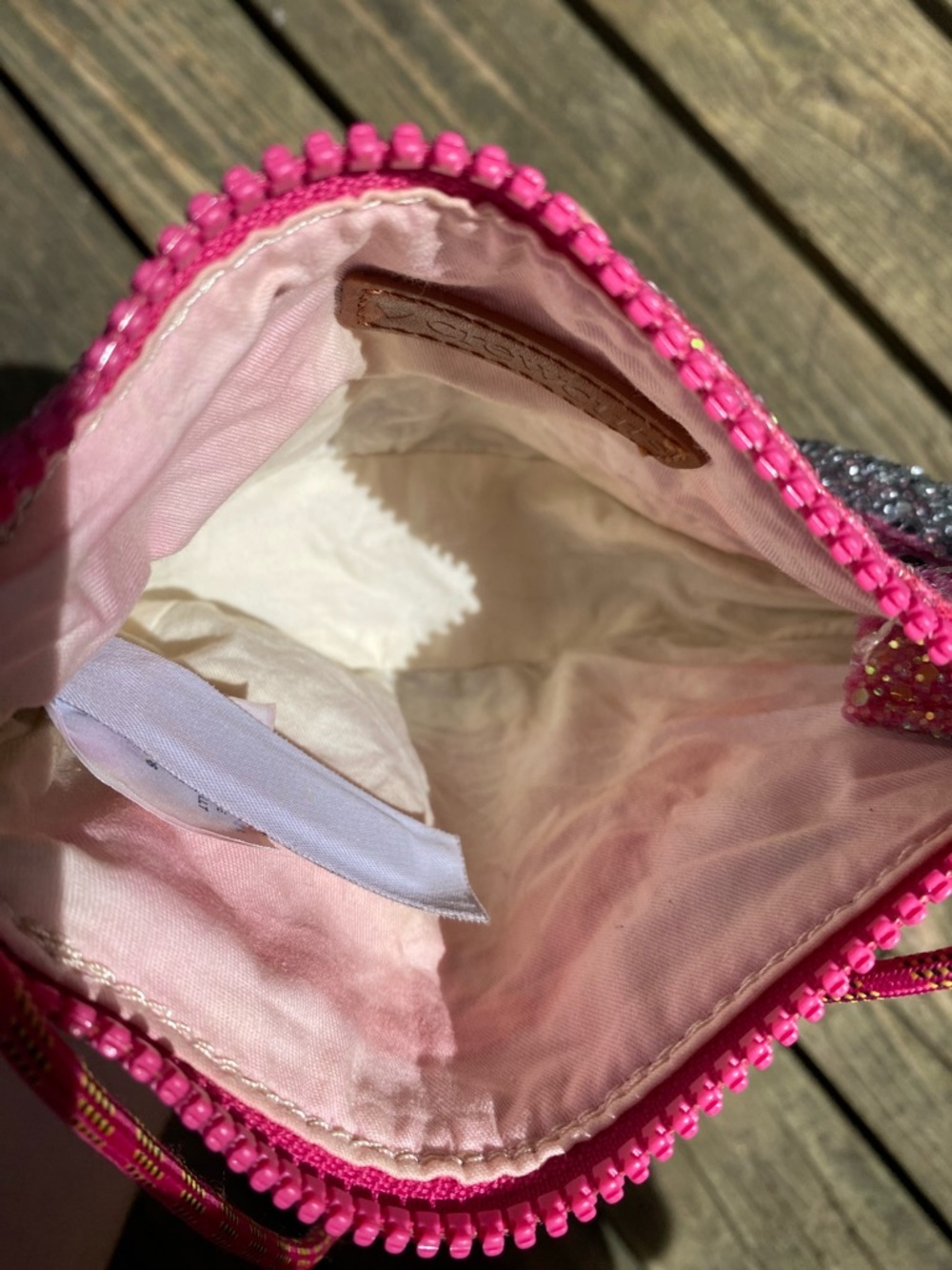 Vintage J. Crew Pink Glitter Watermelon Crossbody Bag Girlhoodcore Sparkly - Picture 4 of 7